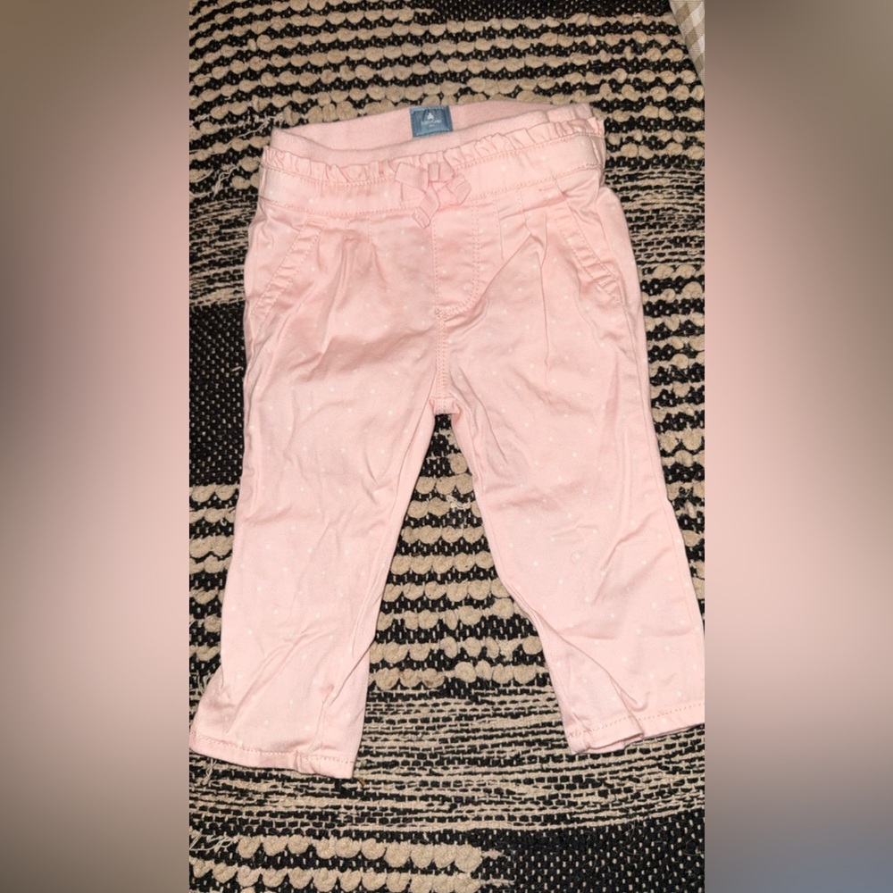 Baby Gap Pink girl Bottoms with white polka dots